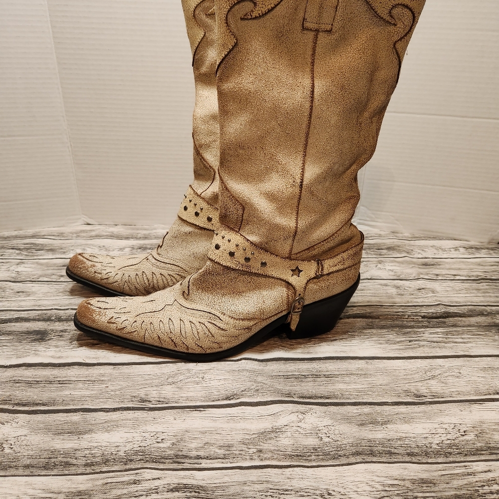 Mia‎ Rhinestone Crinkle boots